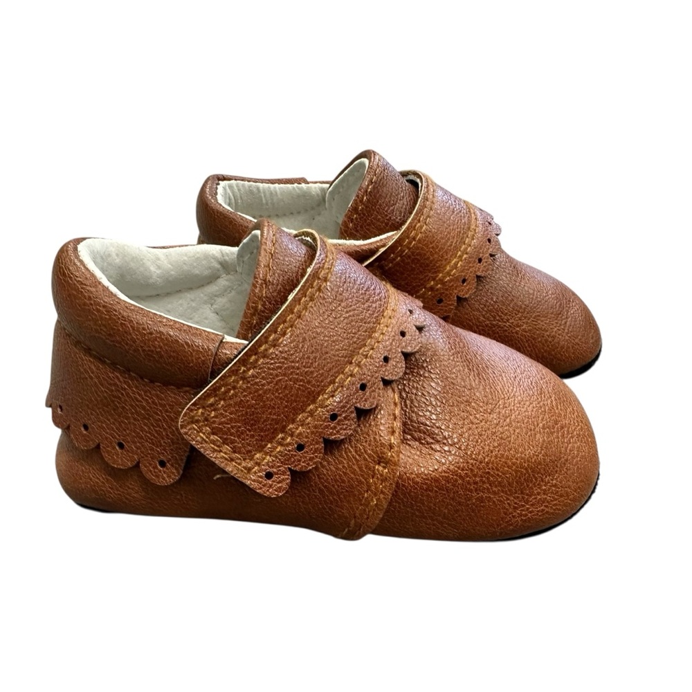 Jack & Lily My Moc Brown Leather Baby Shoes Size 12-18 months - Picture 2 of 8